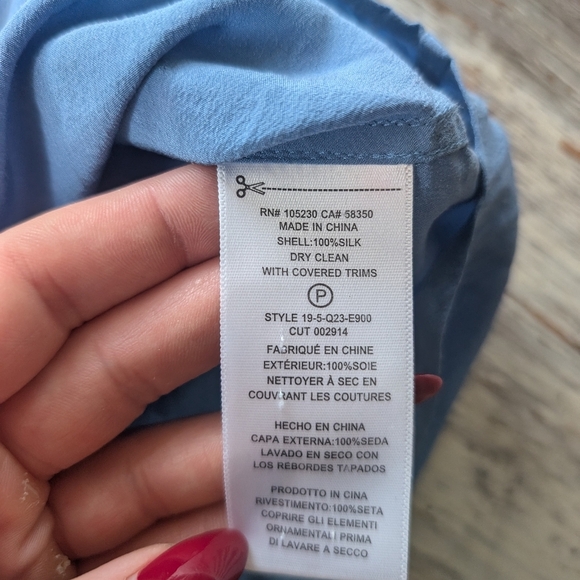 Equipment Femme 100% Silk Button Down Blouse Blue Women's XXS - Picture 6 of 7